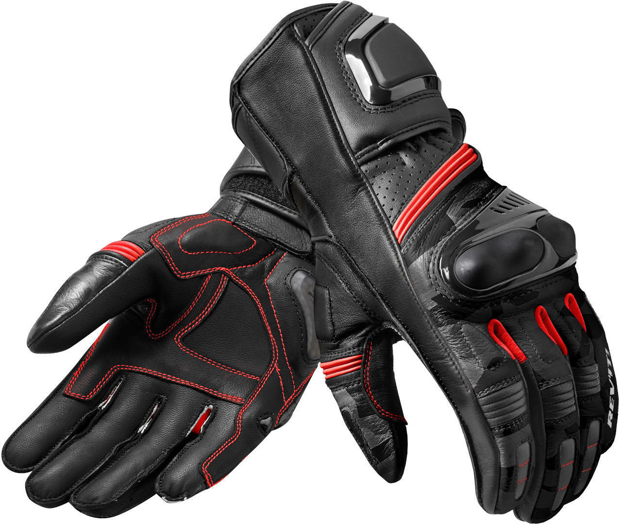 Revit League Motorradhandschuhe, schwarz-grau-rot, Gre M, schwarz-grau-rot, Gre M