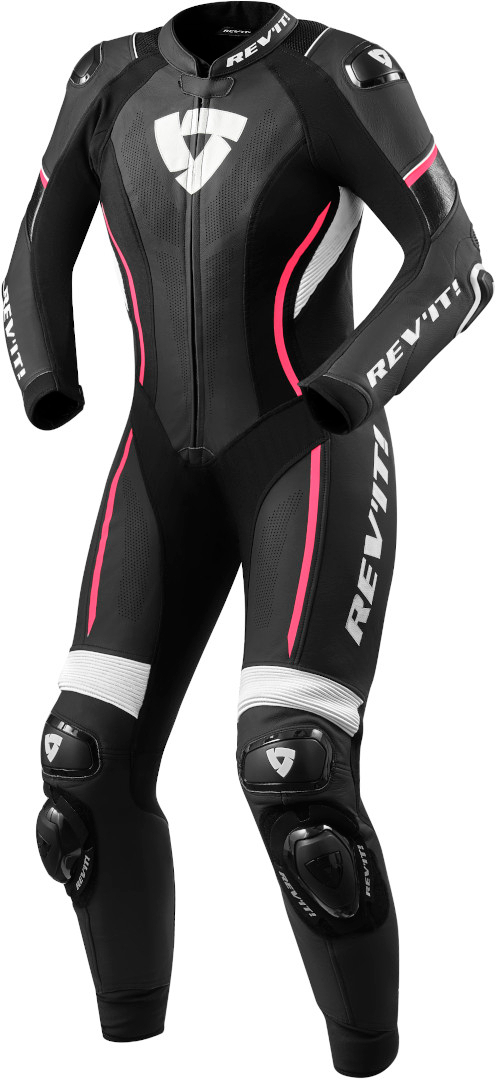 Revit Xena 3 1-Teiler Damen Motorrad Lederkombi, schwarz-weiss-pink, Größe 44, schwarz-weiss-pink, Größe 44