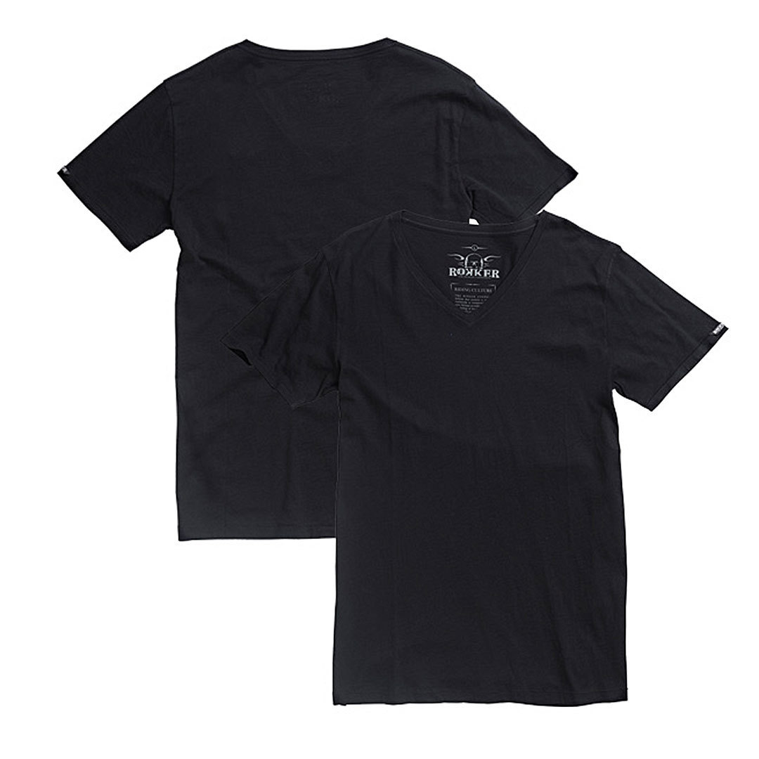 Rokker RKK V-Neck T-Shirt, schwarz, Größe XL, schwarz, Größe XL
