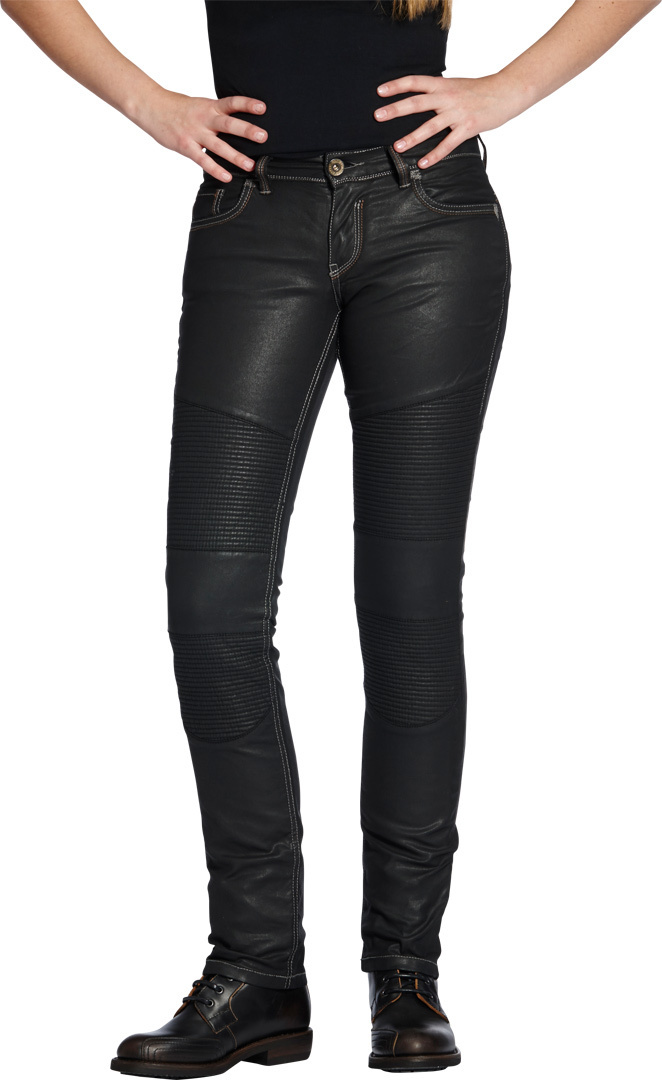 Rokker The Diva Biker Style Damenjeans, schwarz, Gre 3XL, schwarz, Gre 3XL