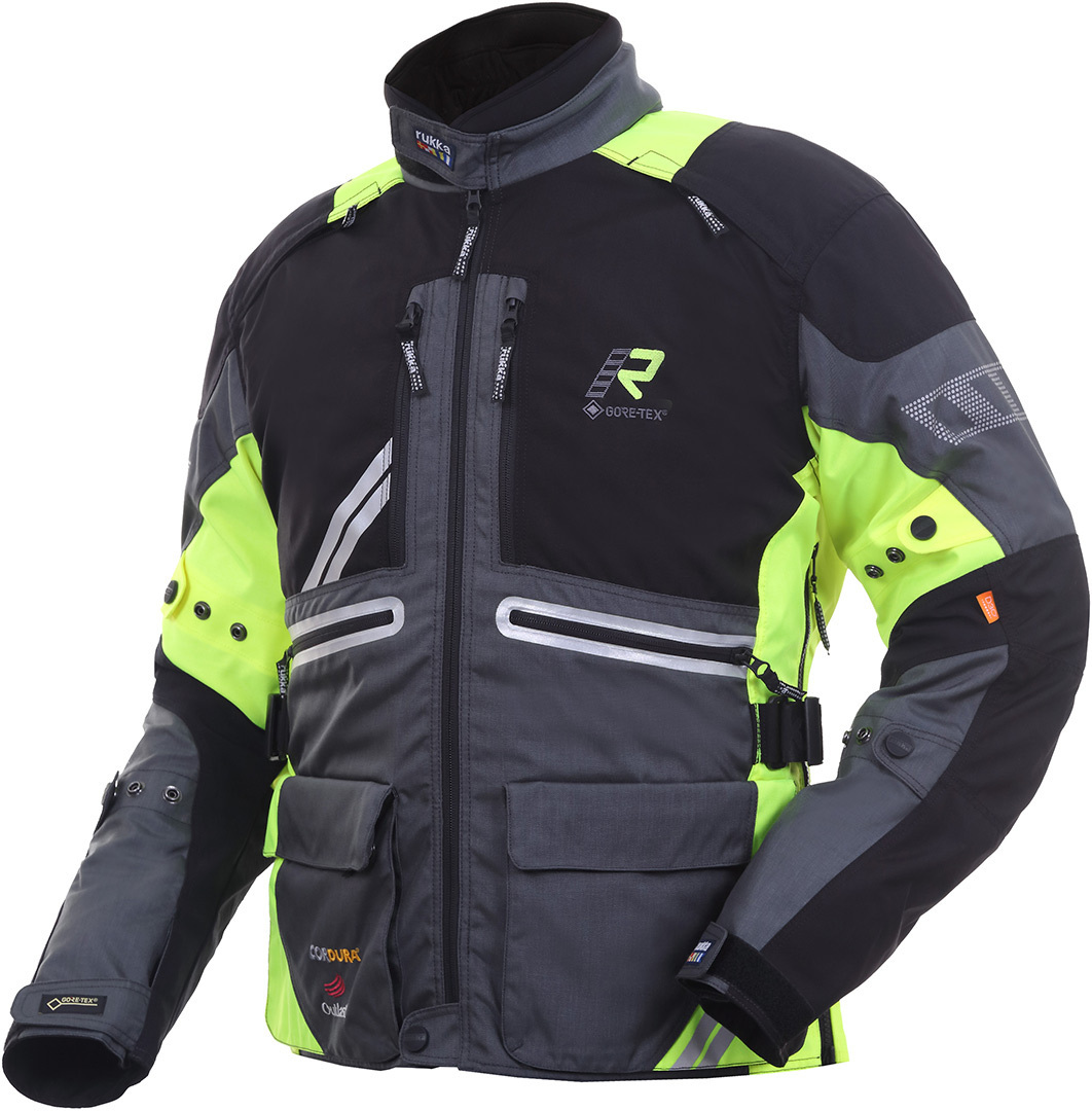 Rukka Offlane Motorrad Textiljacke, grau-gelb, Gre 46, grau-gelb, Gre 46