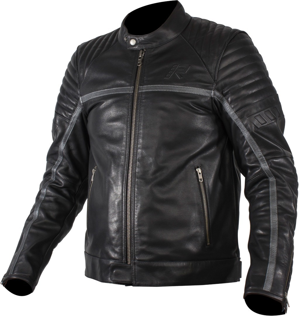 Rukka Yorkton Motorrad Lederjacke, schwarz-silber, Gre 54, schwarz-silber, Gre 54