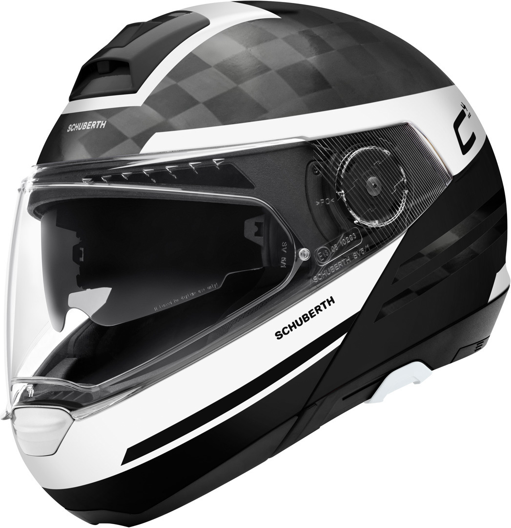 Schuberth C4 Pro Carbon Tempest Klapphelm, schwarz-weiss, Gre XS, schwarz-weiss, Gre XS