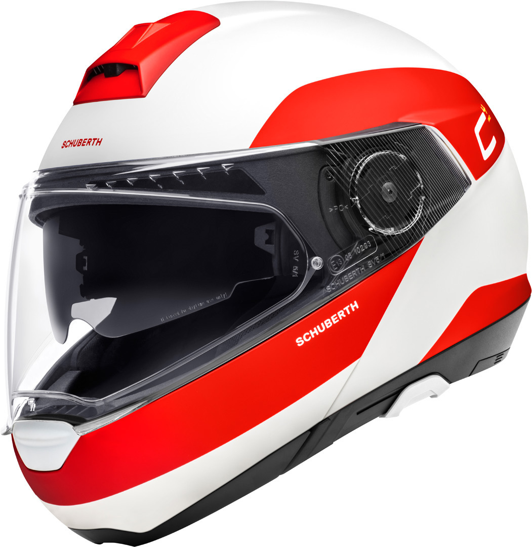 Schuberth C4 Pro Fragment Klapphelm, weiss-rot, Gre S, weiss-rot, Gre S unter Sturzhelme