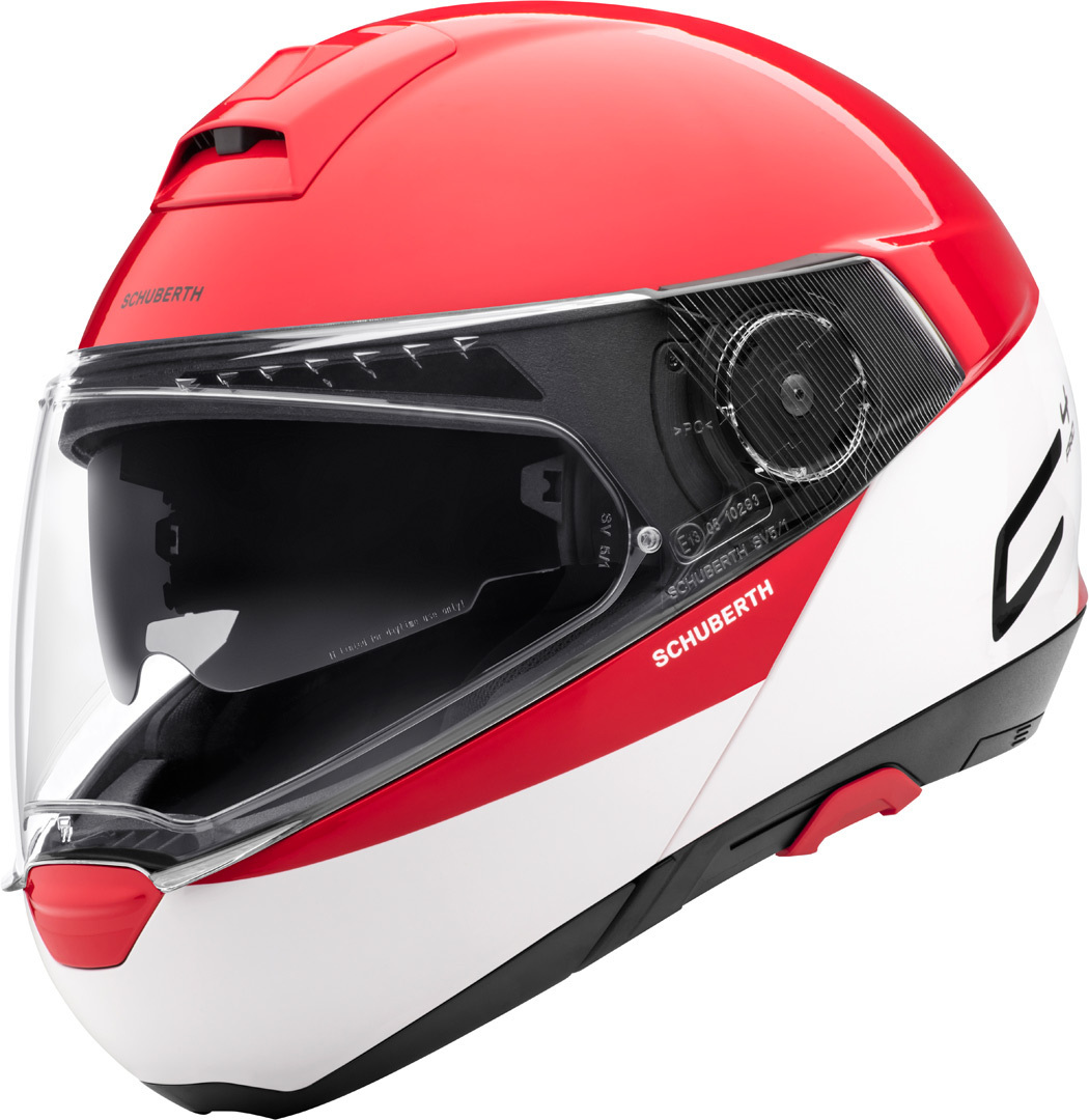 Schuberth C4 Pro Swipe Klapphelm, weiss-rot, Gre 2XL, weiss-rot, Gre 2XL