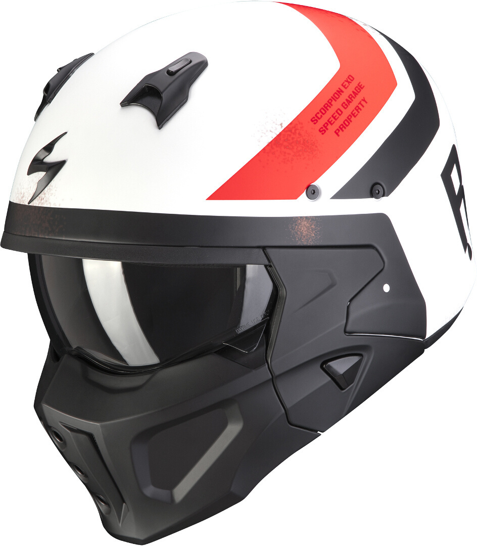 Scorpion Covert-X T-Rust Helm, weiss-rot, Größe L, weiss-rot, Größe L