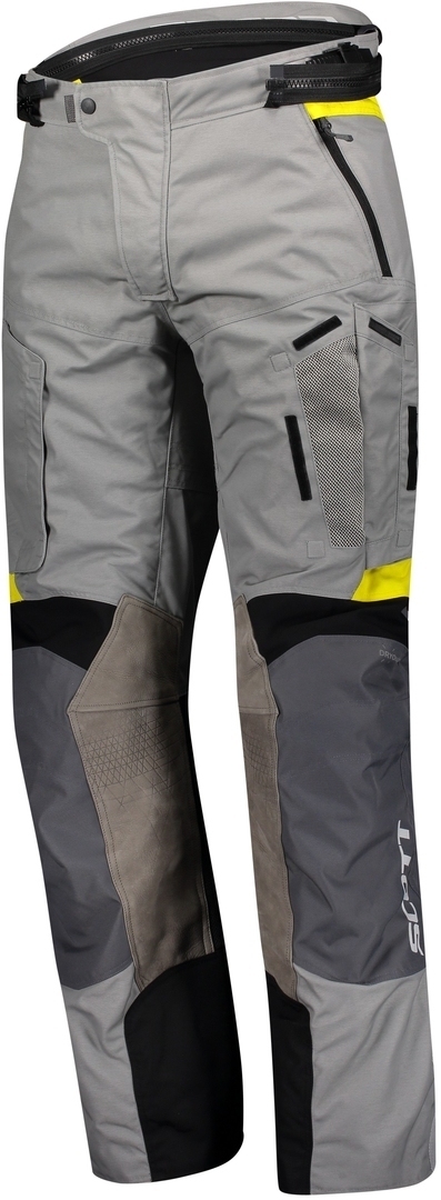 Scott Dualraid Dryo Motorrad Textilhose, grau-gelb, Größe 3XL, grau-gelb, Größe 3XL