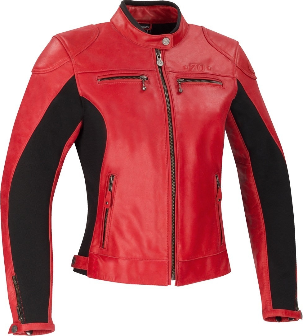 Segura Kroft Damen Motorrad Lederjacke, rot, Gre 44, rot, Gre 44