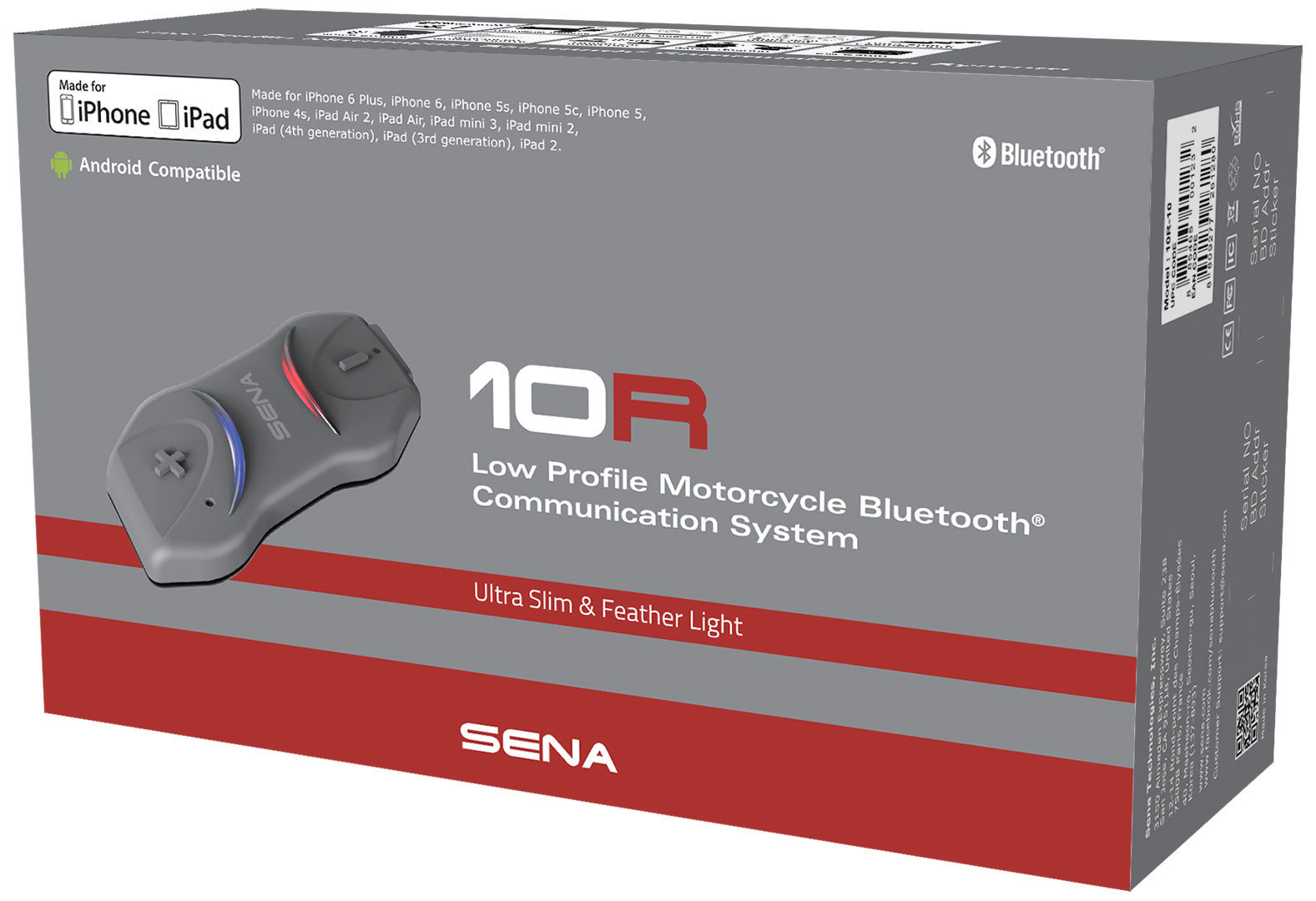 Sena 10R Bluetooth Kommunikationssystem Doppelset, schwarz, schwarz