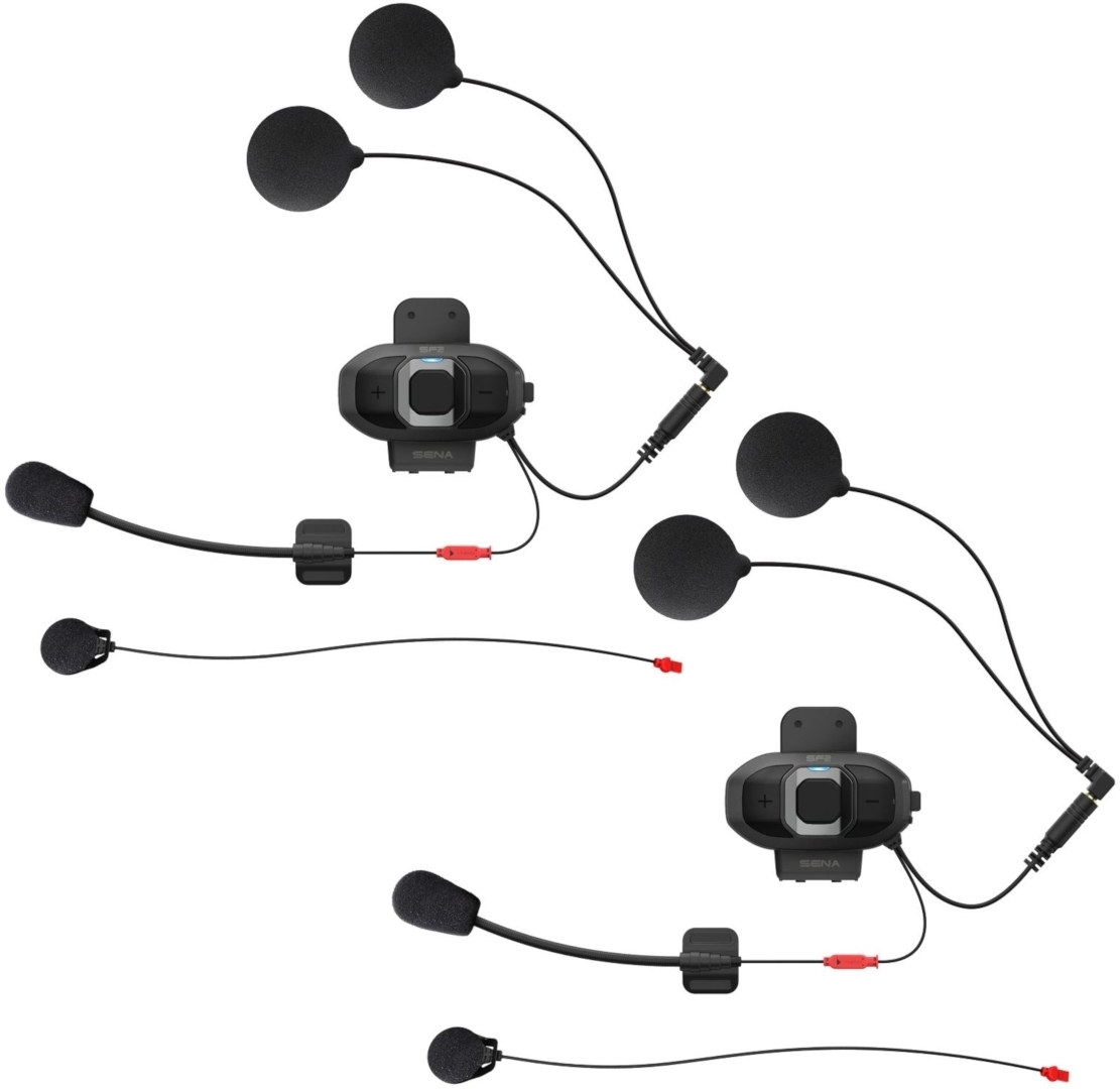 Sena SF2 Bluetooth Kommunikationssystem Doppelpack, schwarz, schwarz