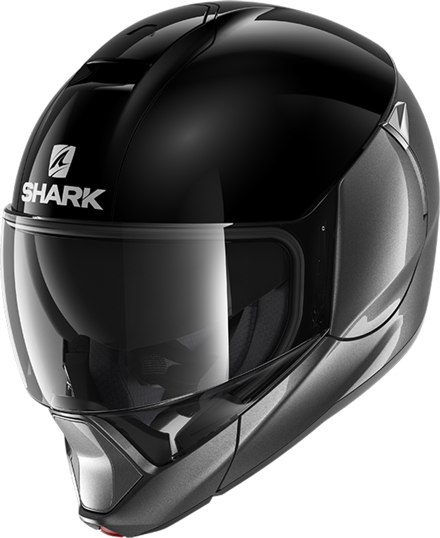 Shark Evojet Blank Dual Helm, schwarz-silber, Größe XS, schwarz-silber, Größe XS