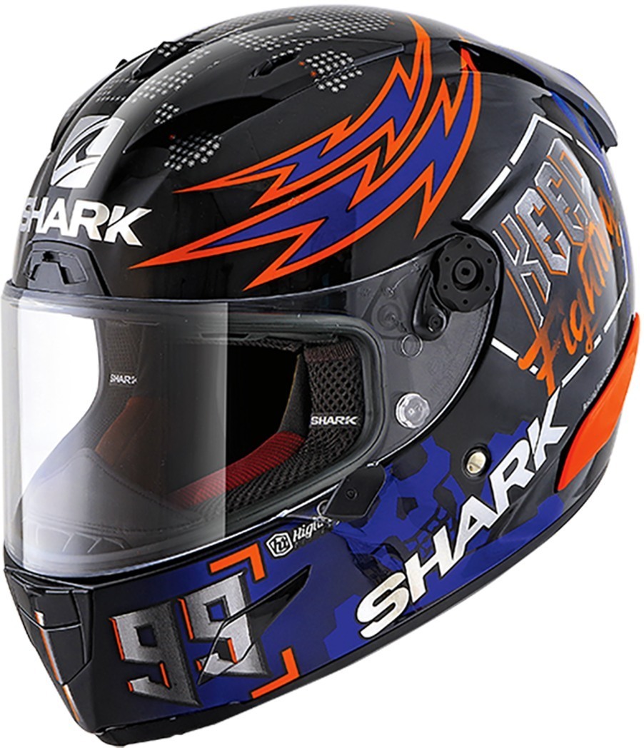 Shark Race-R Pro Replica Lorenzo Catalunya GP 2019 Helm, schwarz-rot-lila, Größe S, schwarz-rot-lila, Größe S
