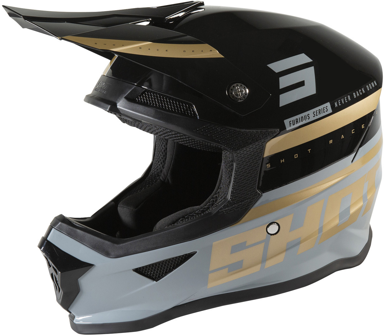 Shot Furious Shining Motocross Helm, schwarz, Größe XL, schwarz, Größe XL