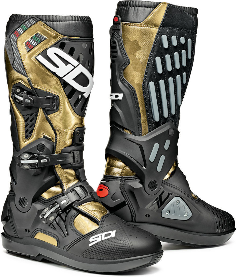 Sidi Atojo SRS Camo Motocross Stiefel, schwarz-gold, Gre 46, schwarz-gold, Gre 46 unter Bekleidung