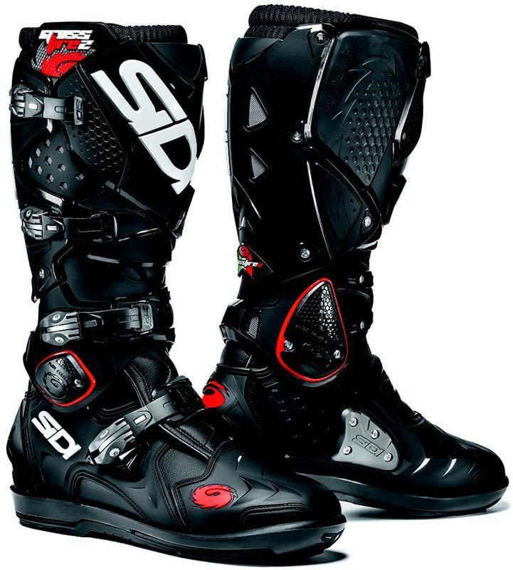 Sidi Crossfire 2 SRS Motocross Stiefel, schwarz, Größe 42, schwarz, Größe 42