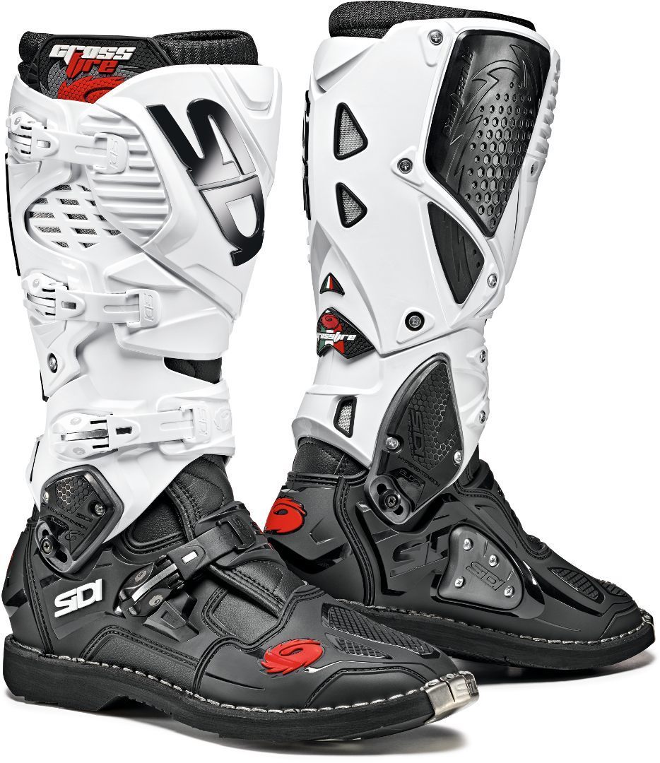 Sidi Crossfire 3 Motocross Stiefel, schwarz-weiss, Gre 50, schwarz-weiss, Gre 50