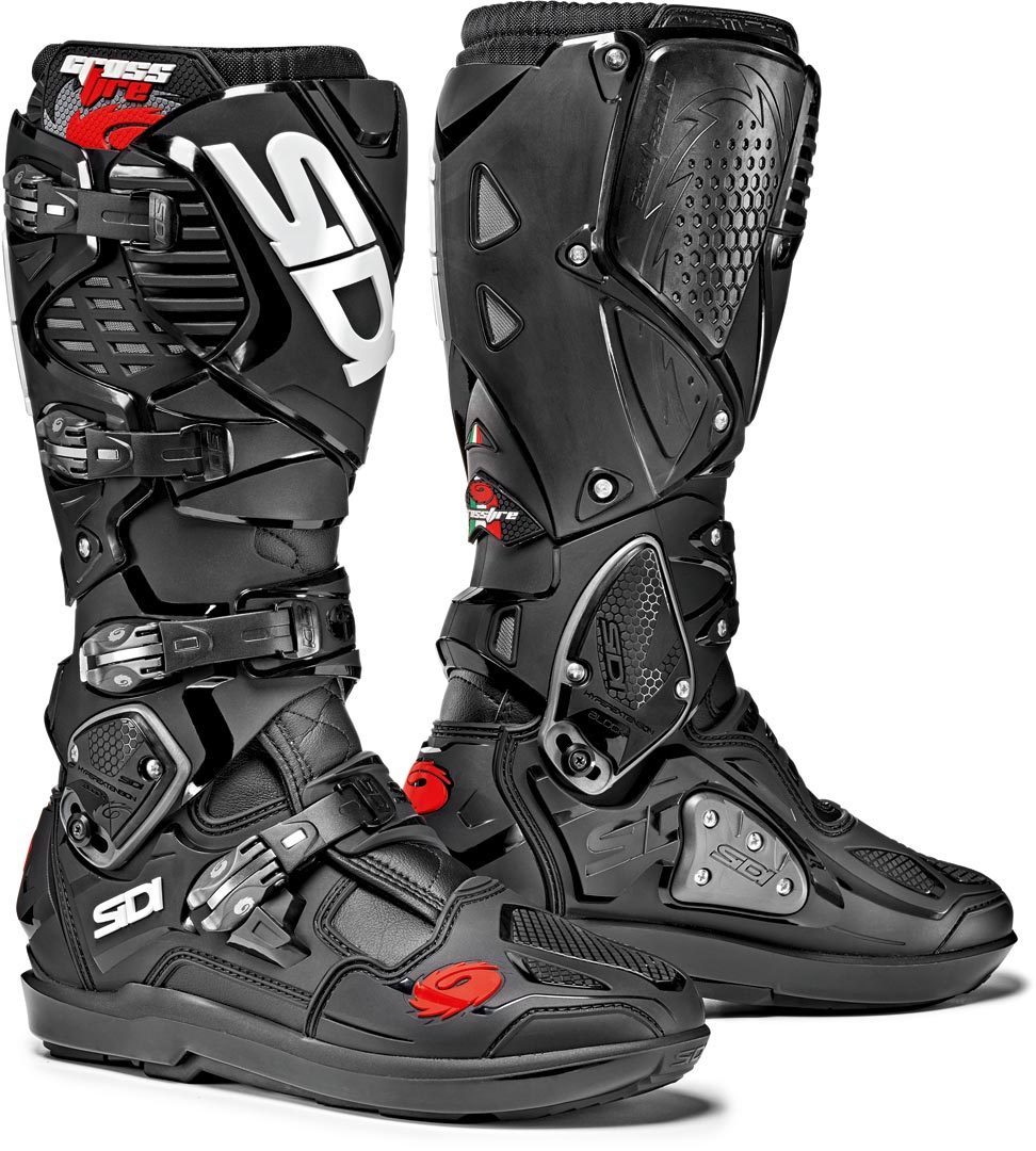 Sidi Crossfire 3 SRS Motocross Stiefel, schwarz, Größe 42, schwarz, Größe 42