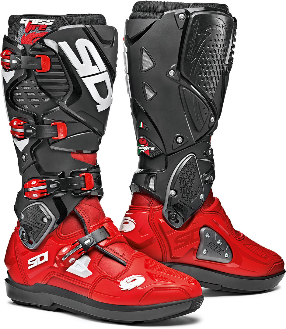 Sidi Crossfire 3 SRS Motocross Stiefel, schwarz-rot, Größe 40, schwarz-rot, Größe 40