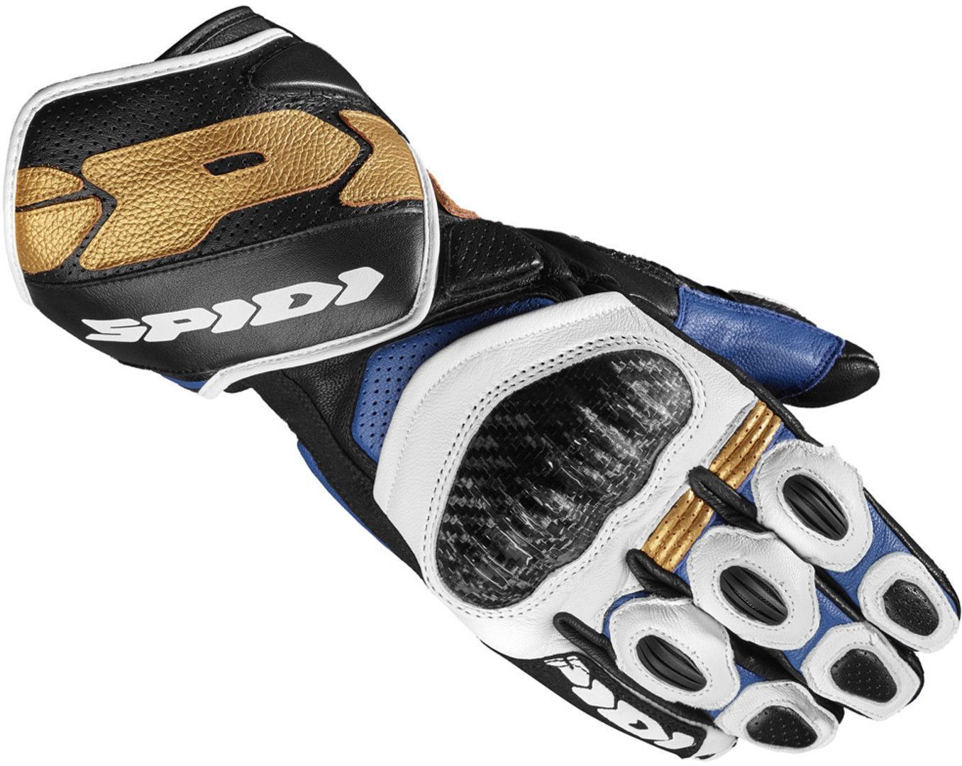 Spidi Carbo 7 Motorradhandschuhe, schwarz-weiss-blau, Gre M, schwarz-weiss-blau, Gre M