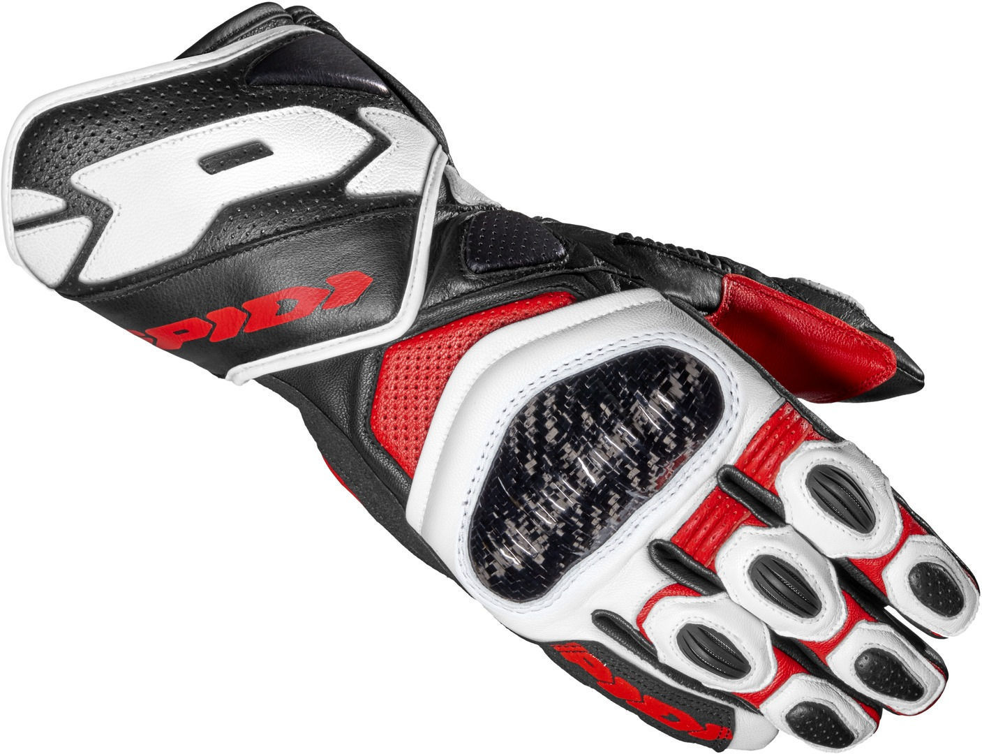 Spidi Carbo 7 Motorradhandschuhe, schwarz-weiss-rot, Gre 3XL, schwarz-weiss-rot, Gre 3XL