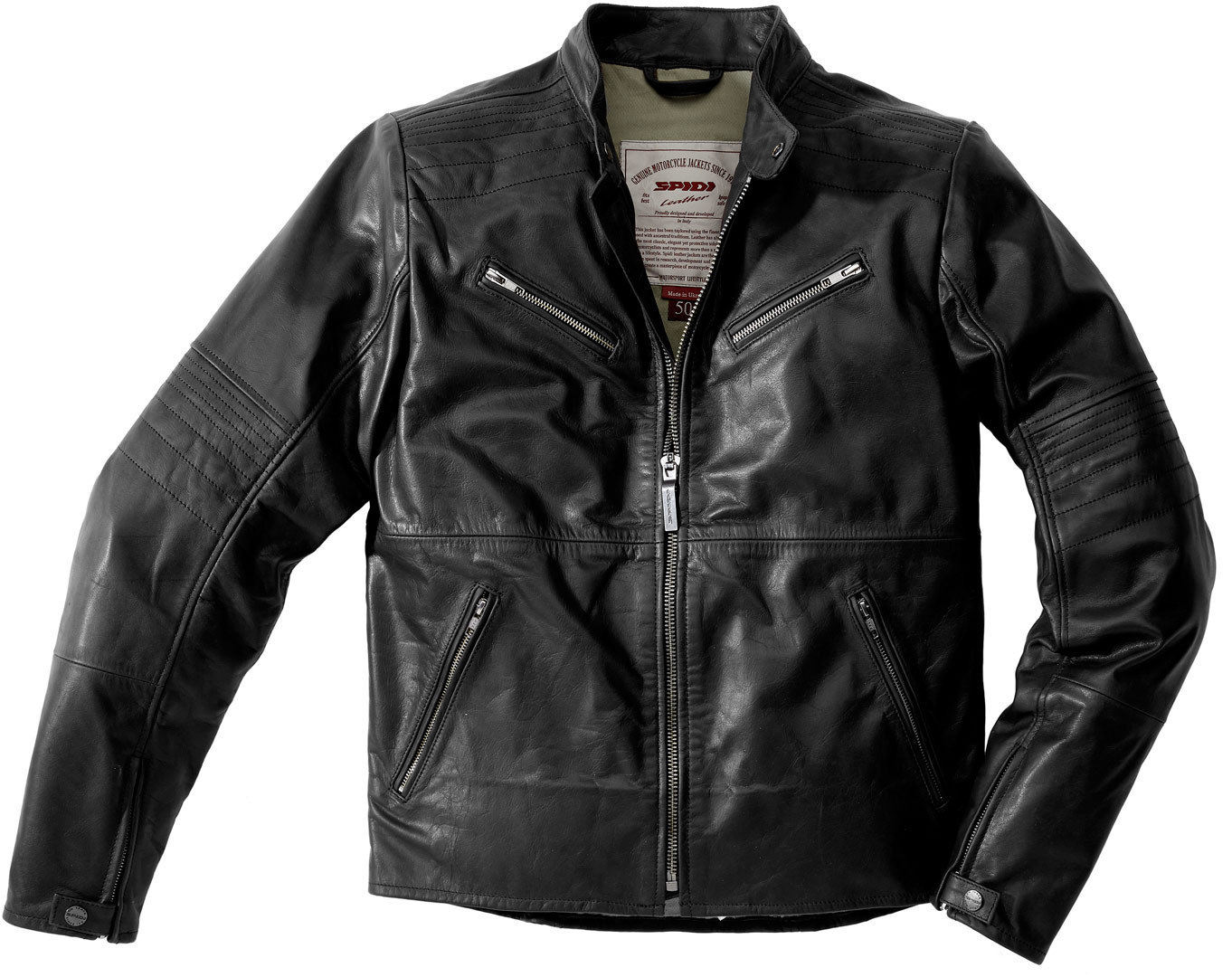 Spidi Garage Motorrad Lederjacke, schwarz, Gre 50, schwarz, Gre 50