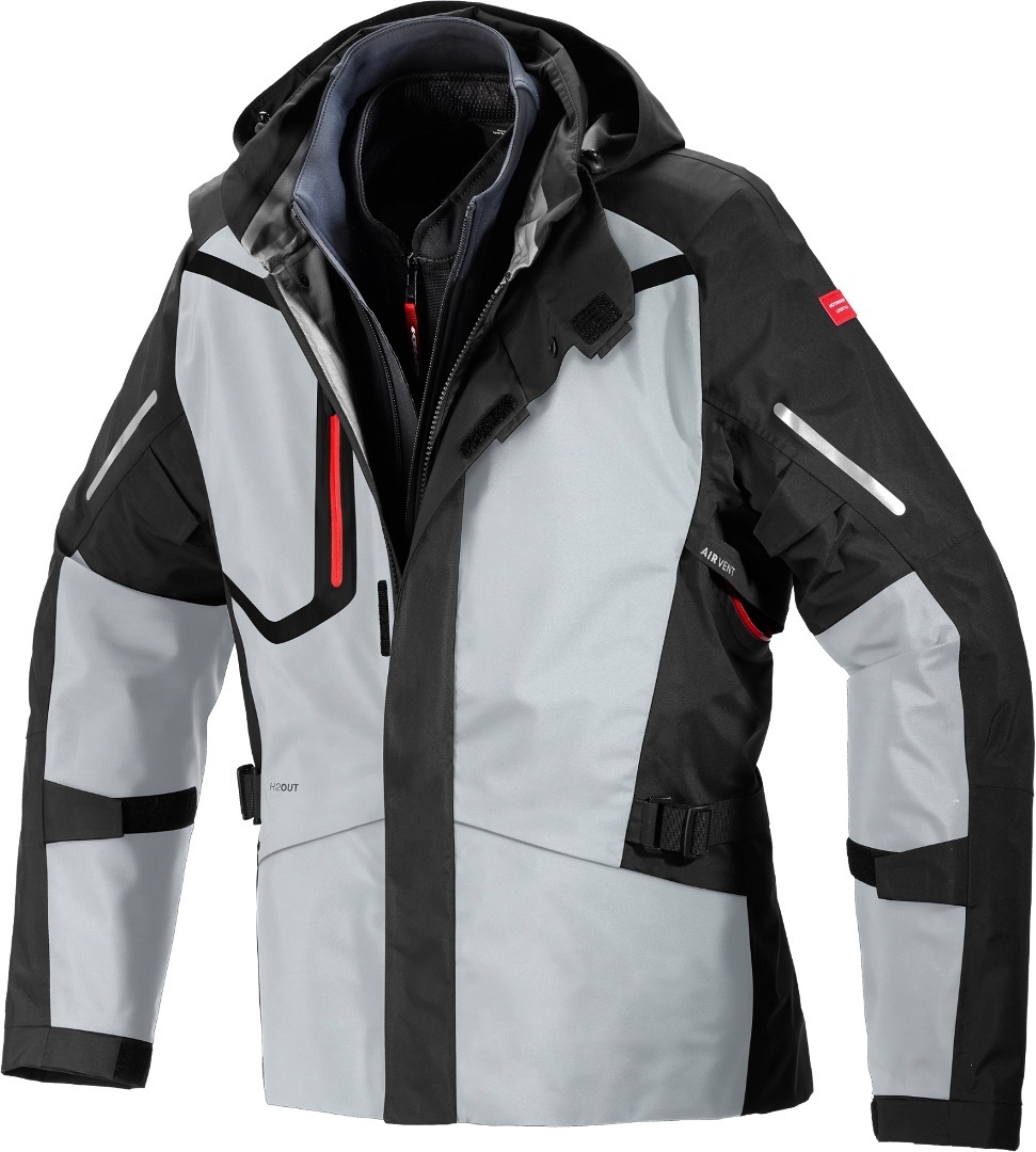 Spidi Mission-T H2Out Step-InArmor Motorrad Textiljacke, schwarz-grau, Gre 3XL, schwarz-grau, Gre 3XL