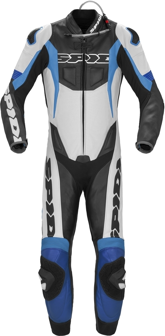 Spidi Sport Warrior Pro Perforierte 1-Teiler Motorrad Lederkombi, schwarz-blau, Gre 46, schwarz-blau, Gre 46