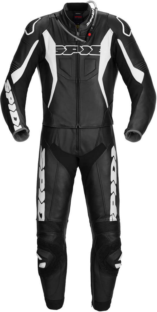 Spidi Sport Warrior Touring 2-Teiler Motorrad Lederkombi, schwarz-weiss, Gre 50, schwarz-weiss, Gre 50 unter Bekleidung