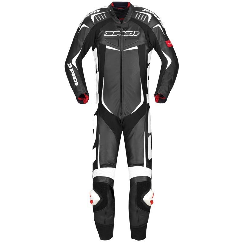 Spidi Track Wind Pro 1-Teiler Motorrad Lederkombi, schwarz-weiss, Gre 50, schwarz-weiss, Gre 50