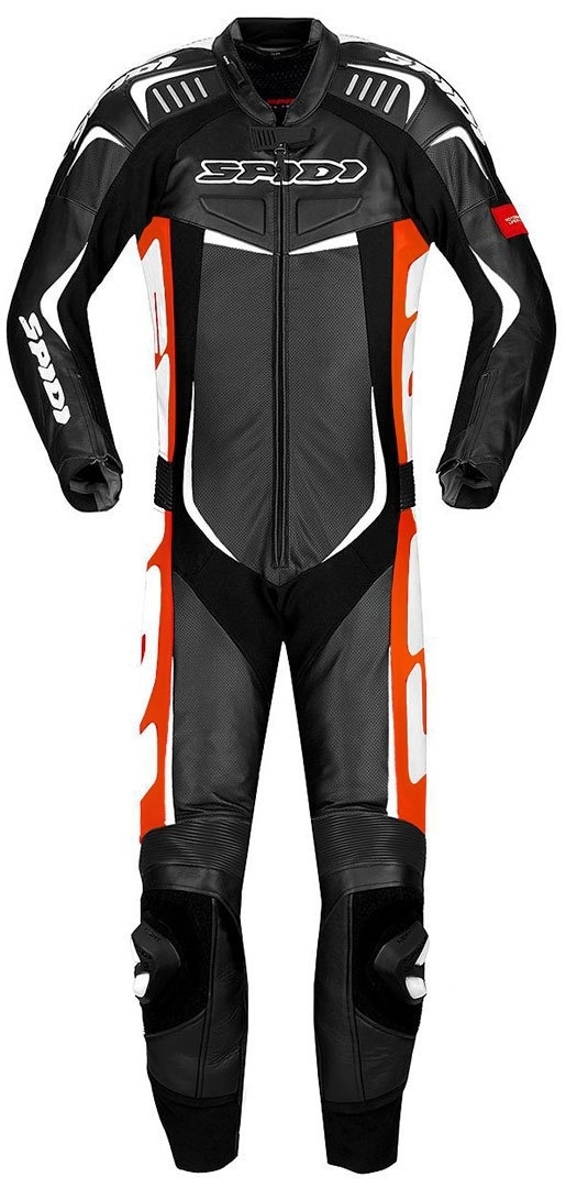 Spidi Track Wind Pro 1-Teiler Motorrad Lederkombi, schwarz-weiss-rot, Gre 52, schwarz-weiss-rot, Gre 52