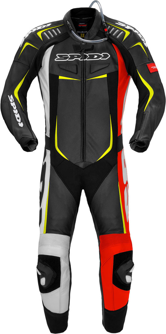 Spidi Track Wind Pro 1-Teiler Motorrad Lederkombi, schwarz-weiss-rot, Gre 58, schwarz-weiss-rot, Gre 58