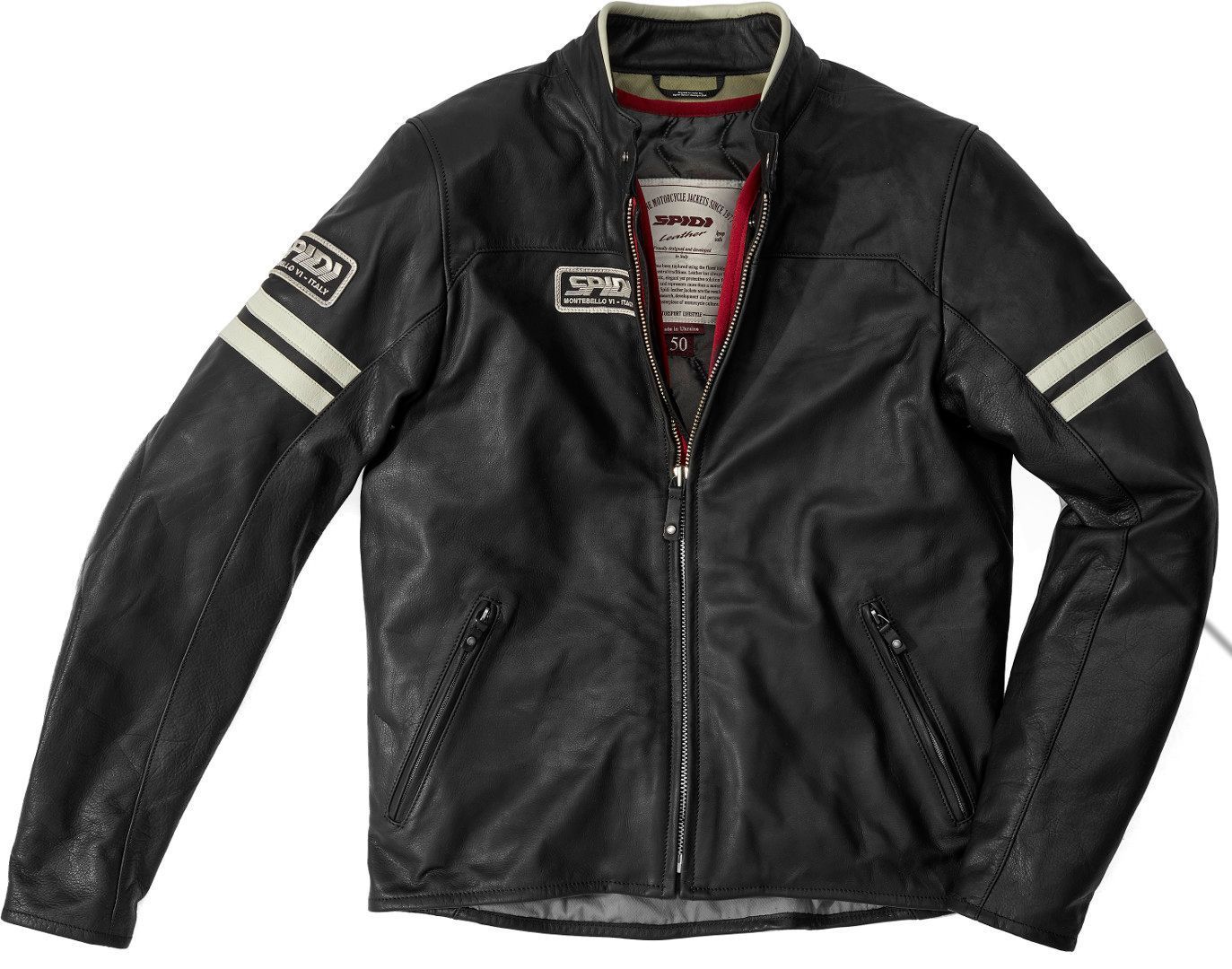 Spidi Vintage Motorrad Lederjacke, schwarz-grau, Gre 54, schwarz-grau, Gre 54