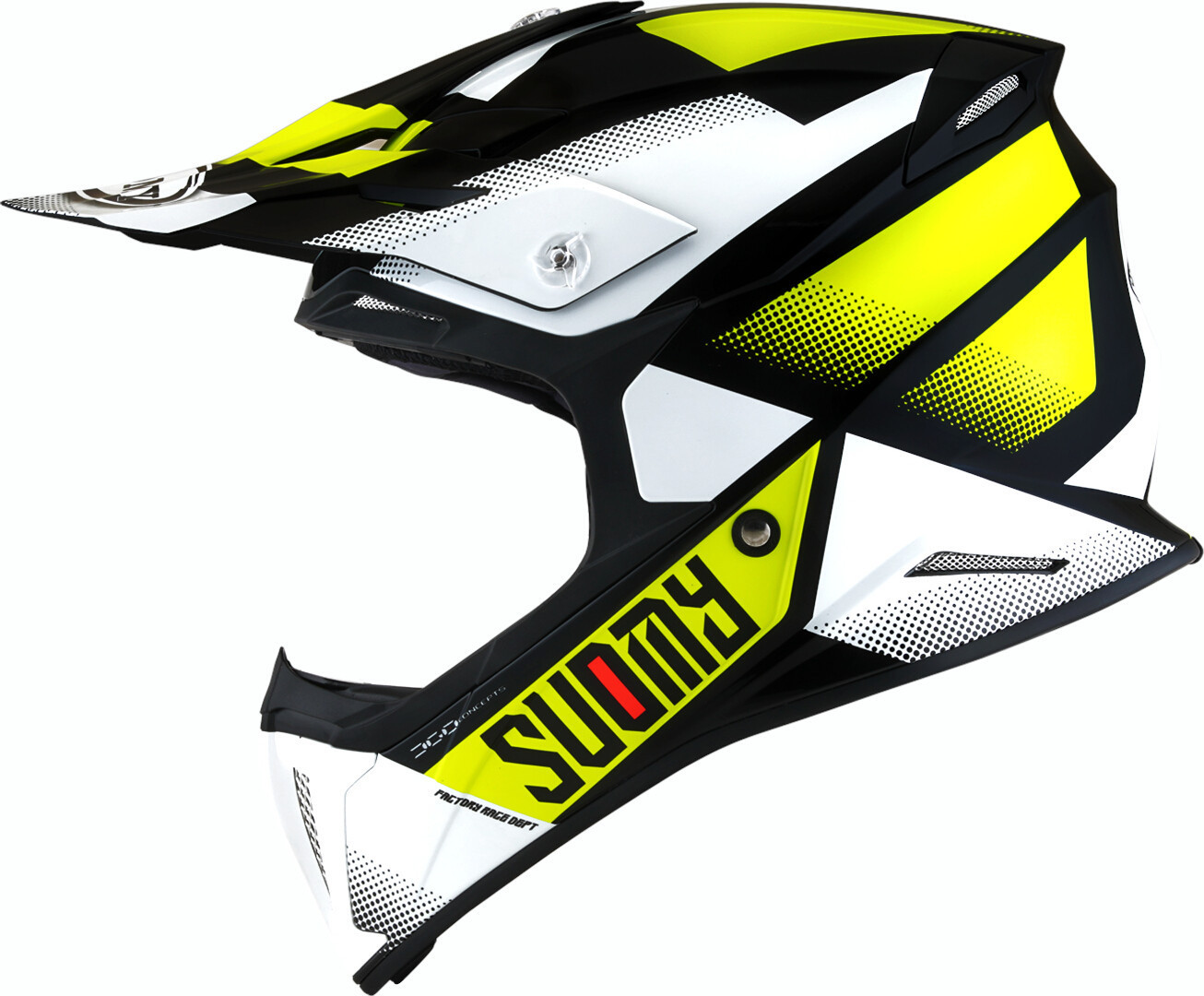 Suomy X-Wing Grip Motocross Helm, schwarz-weiss-gelb, Größe L, schwarz-weiss-gelb, Größe L