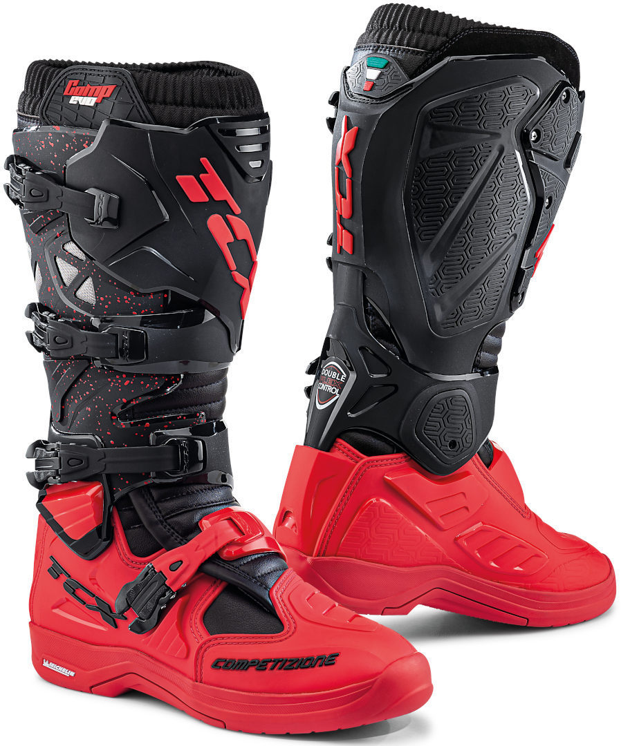 TCX Comp Evo 2 Michelin Motocross Stiefel, schwarz-rot, Gre 49, schwarz-rot, Gre 49 unter Bekleidung