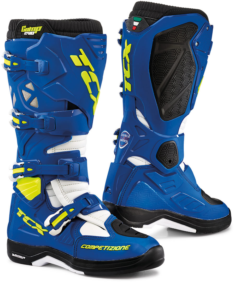 TCX Comp Evo 2 Michelin Motocross Stiefel, weiss-blau, Gre 39, weiss-blau, Gre 39